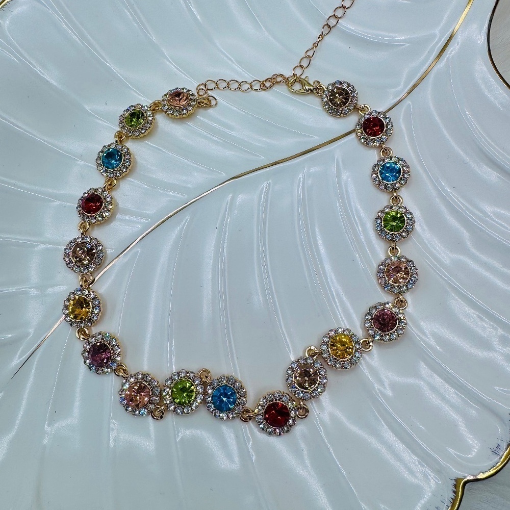 Vibrant Multicolor Crystal Necklace